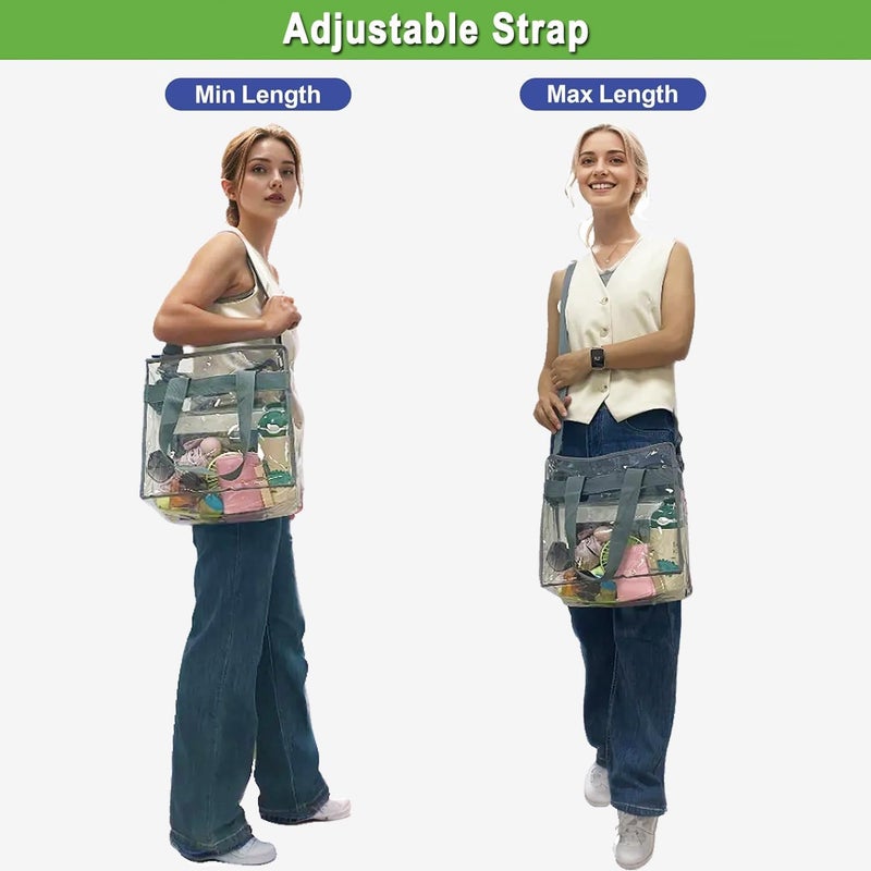 Fammart Clear Beach Bag for Women, Clear Tote Bag with Zipper for Stadium Events, Sports, Concerts, Work - Image 5